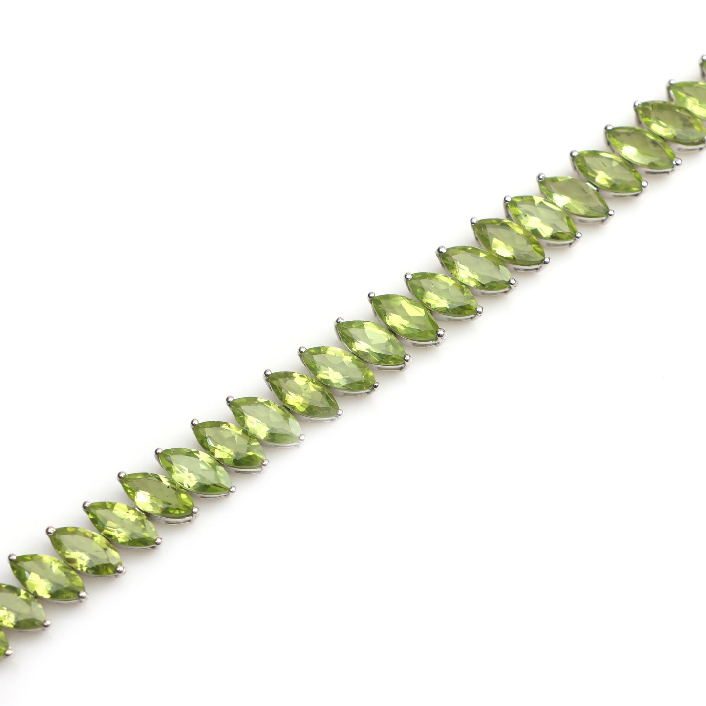 Peridot marquise Cut Gemstone Bracelet 925 Sterling Silver Tennis Bracelet Wedding Anniversary Gift for Her