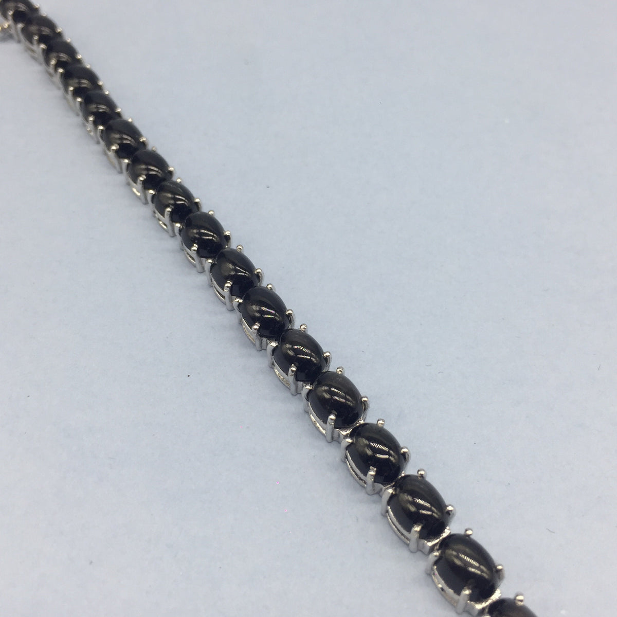 Black Star Bracelet Sterling Silver Cabochon Tennis Bracelet