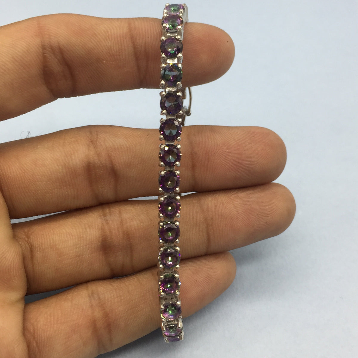 Mystic Topaz Bracelet Elegant Silver Jewelry for Everyday Wear