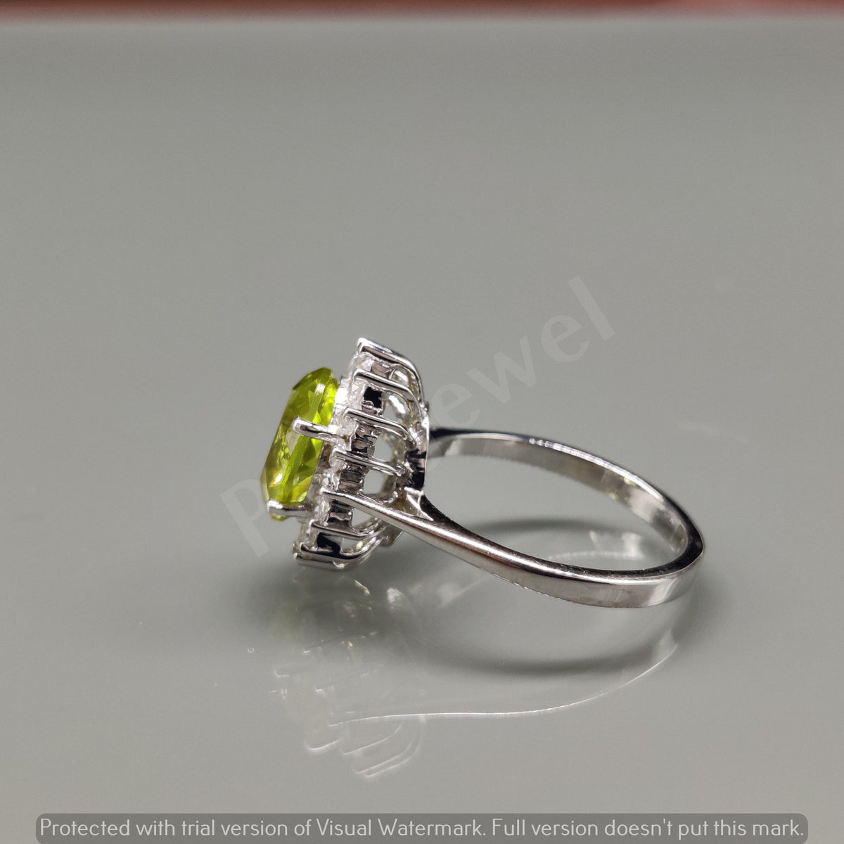 Natural Lemon Topaz Ring, Sterling Silver, Cubic Zircon Halo – Handmade Gemstone Jewelry