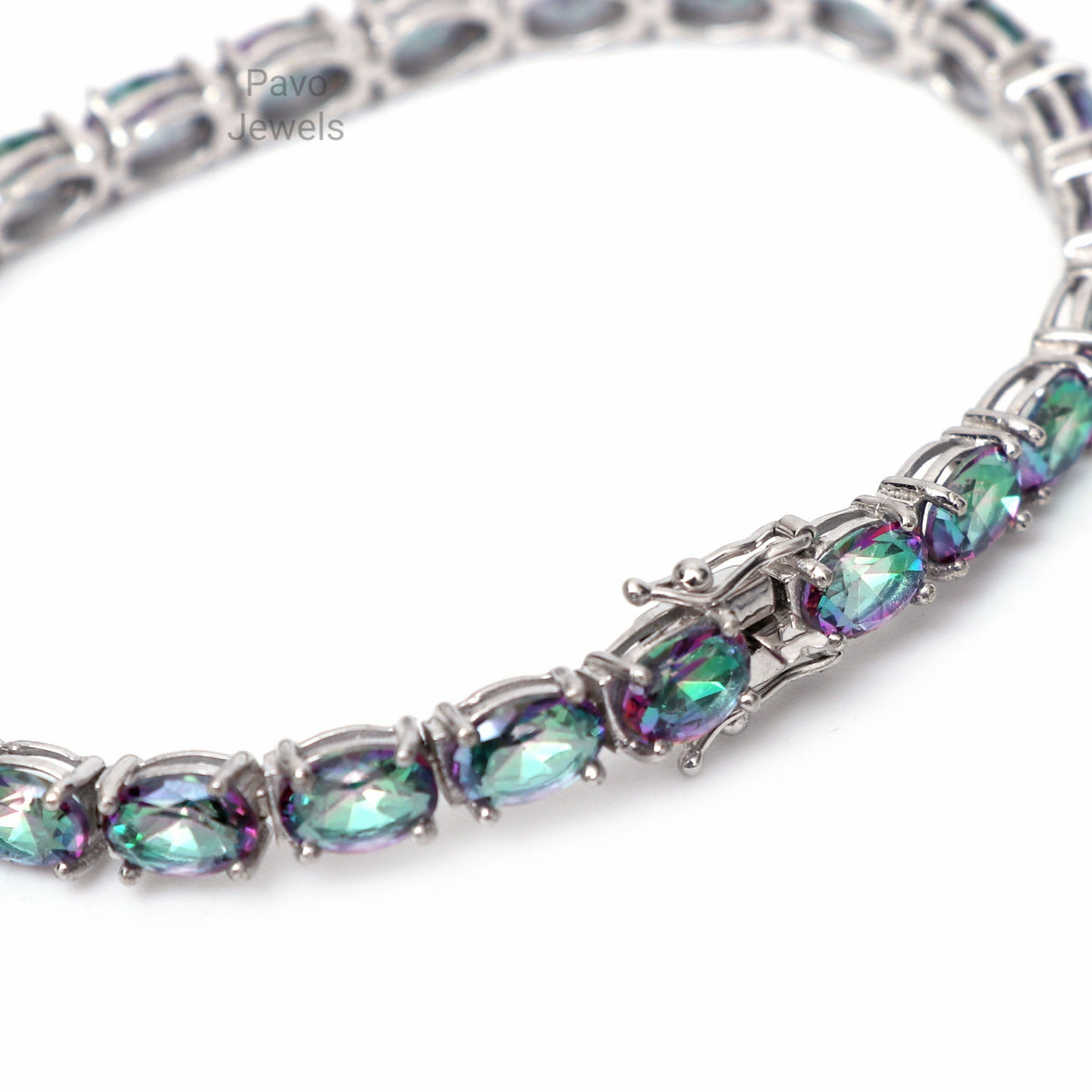 Mystic Topaz Tennis Bracelet, 925 Sterling Silver, Christmas Gifts