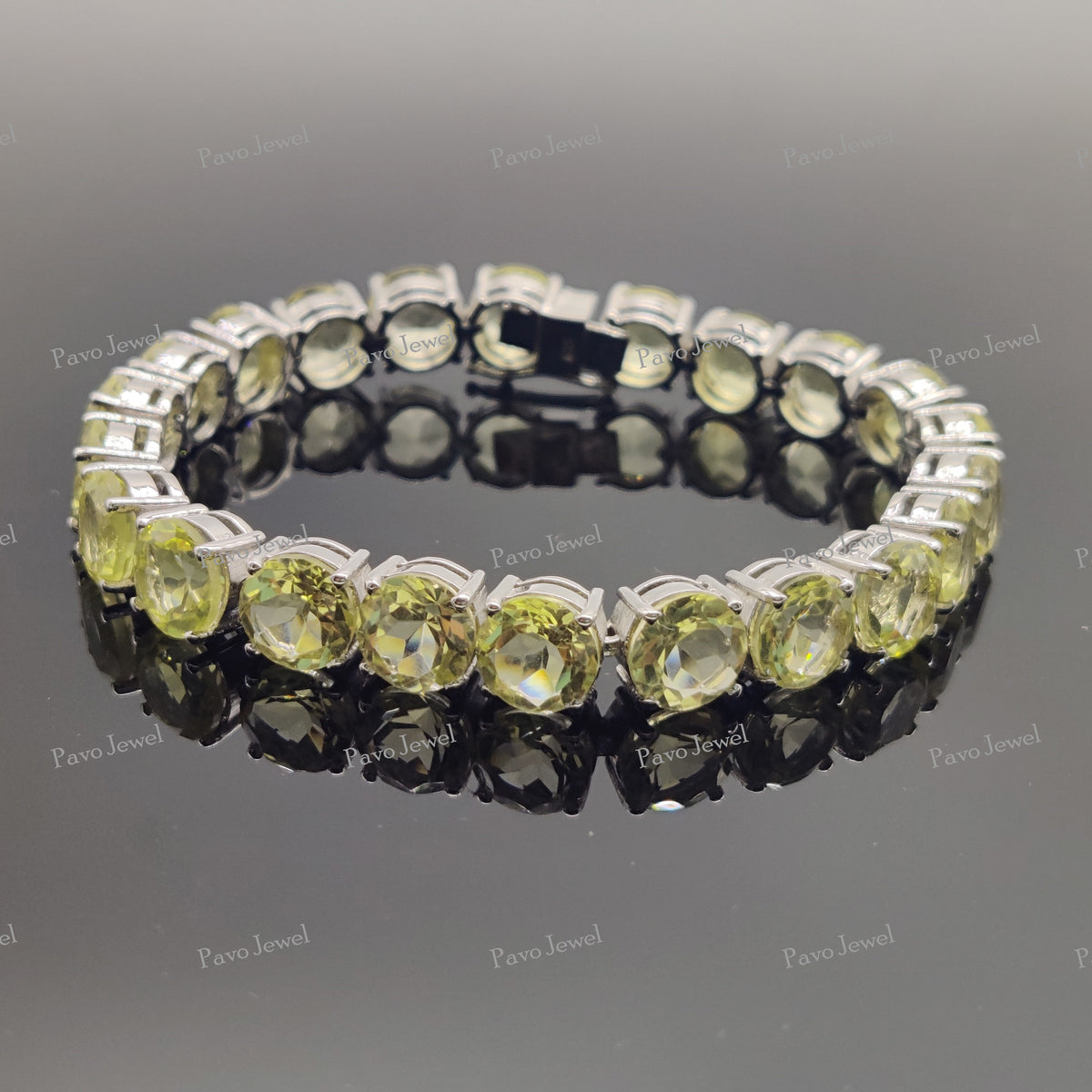 Lemon Topaz Tennis Bracelet Sterling Silver Handmade Gemstone Jewelry