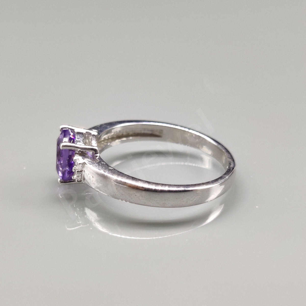 Amethyst Ring Sterling Silver Minimalist Gemstone Jewelry