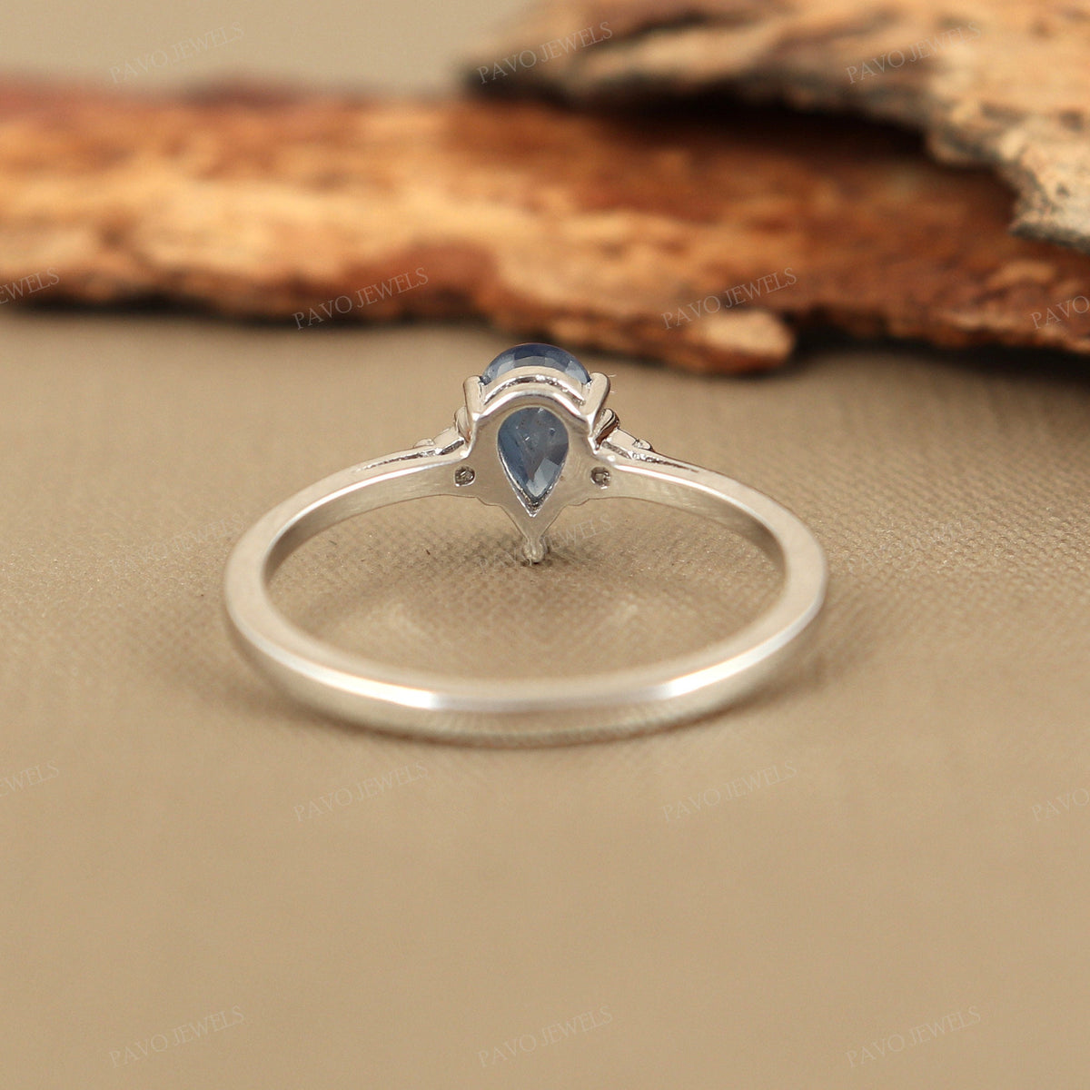 Sapphire Sterling Silver Ring, Minimalist September Birthstone, Handmade Anniversary Gift