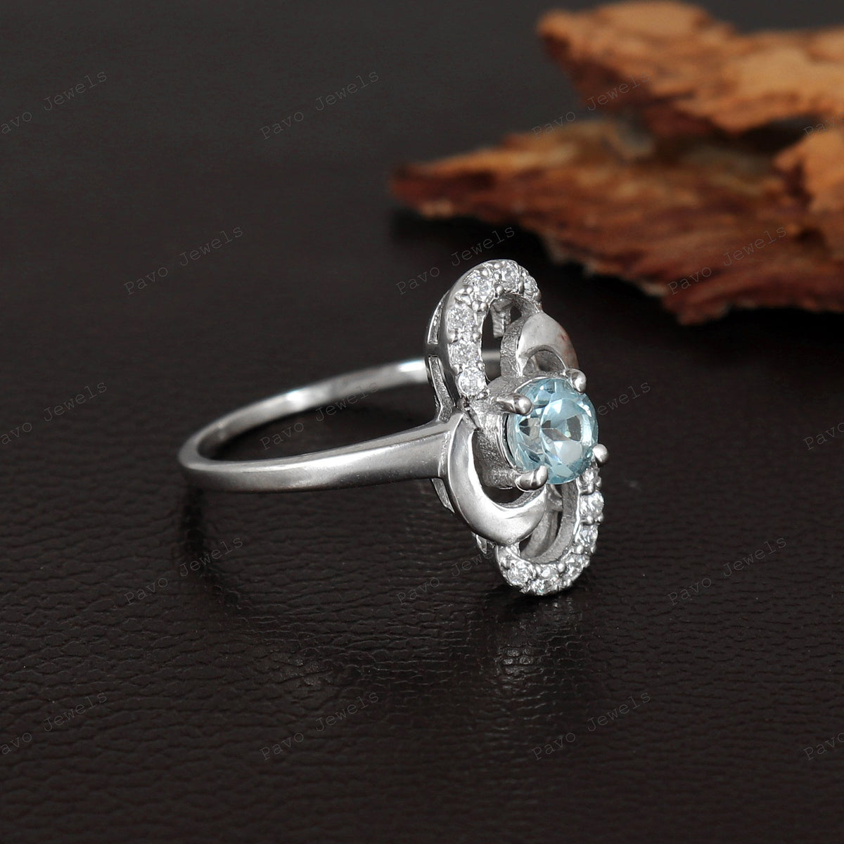 Blue Topaz Ring: Sterling Silver Gemstone Jewelry, November Birthstone