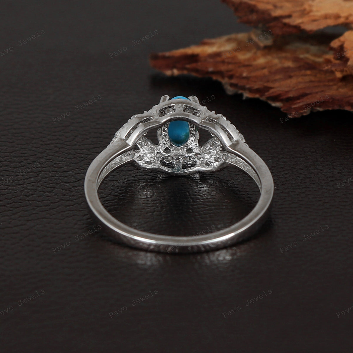 Sterling Silver Turquoise Cluster Ring, December Birthstone, Proposal Ring