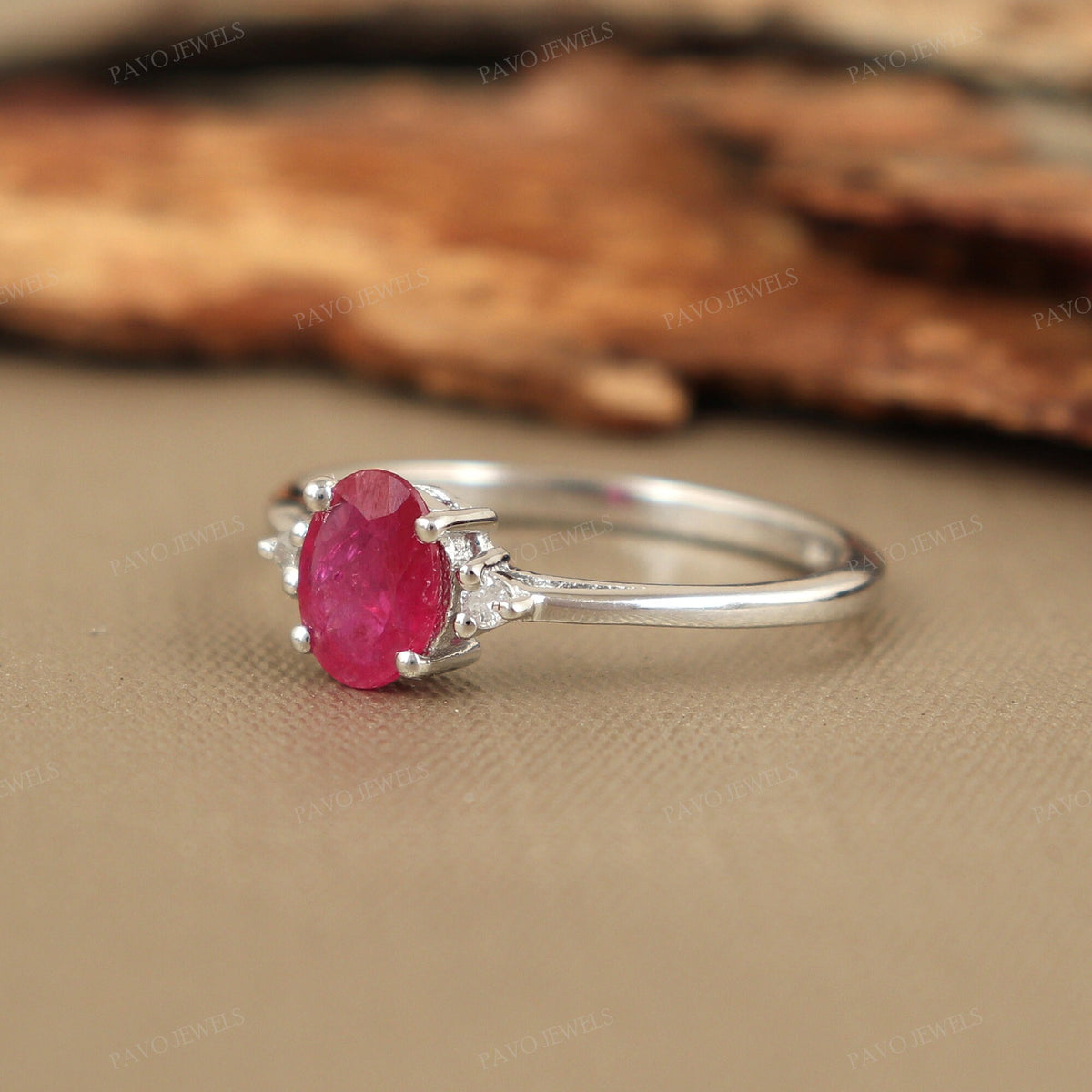 Handmade Ruby Statement Ring, Sterling Silver Minimalist Jewelry, Boho Gift Him