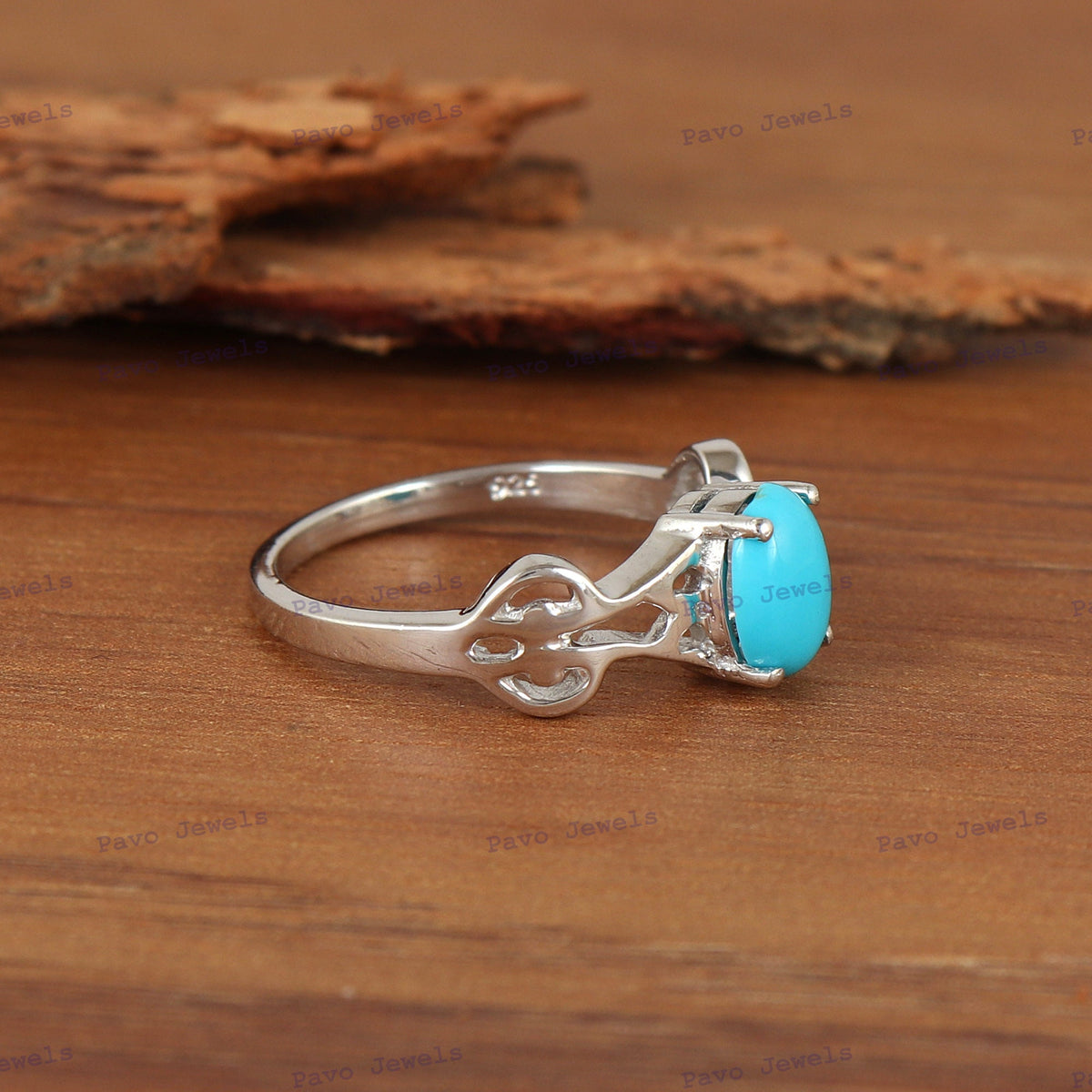 Turquoise Ring Sterling Silver Boho Statement December Birthstone Gifts