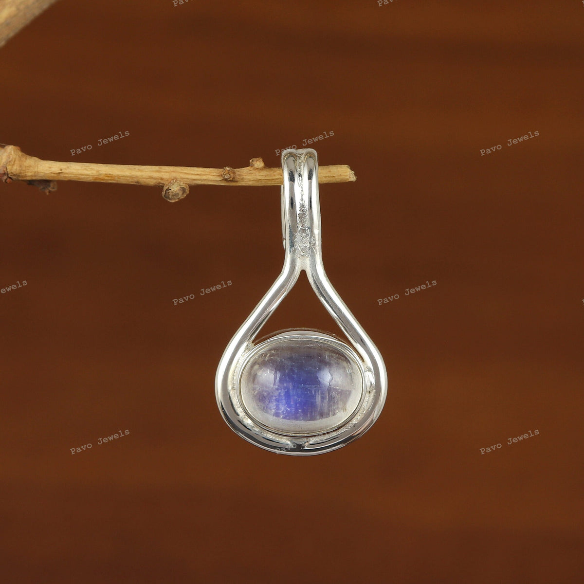 Rainbow Moonstone Pendant, 925 Sterling Silver, Handmade Jewelry Gift