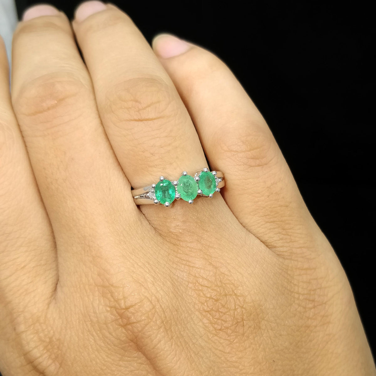 Emerald Sterling Silver Ring: Handmade Women's Statement Ring