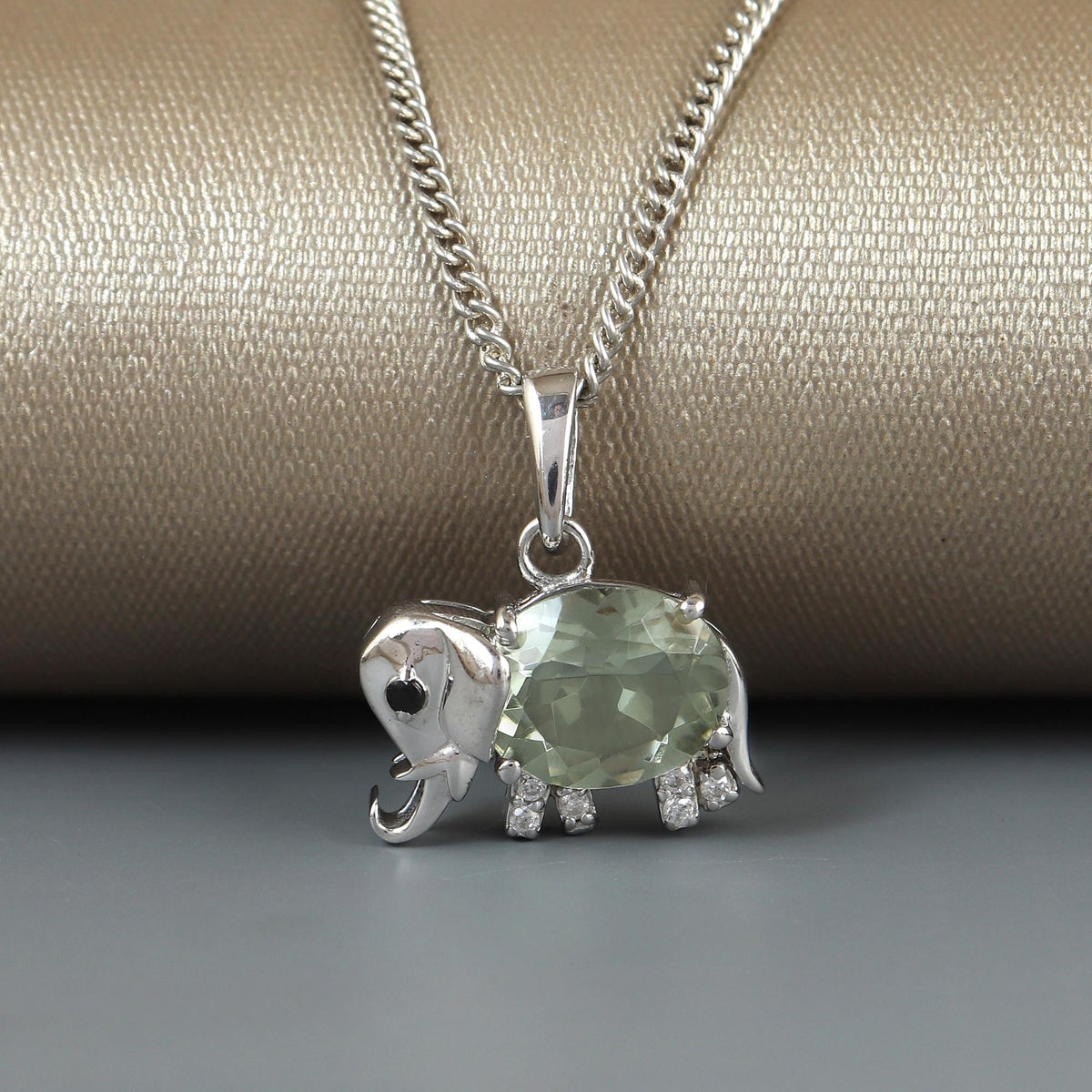 Mystic Topaz Elephant Pendant: 925 Sterling Silver Multi Gemstone Jewelry