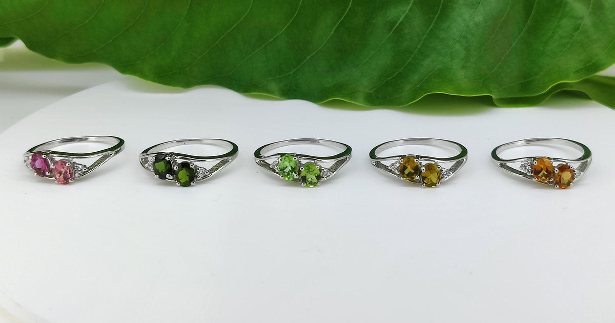 Natural Tourmaline Ring: 925 Sterling Silver Oval Gemstone Handmade