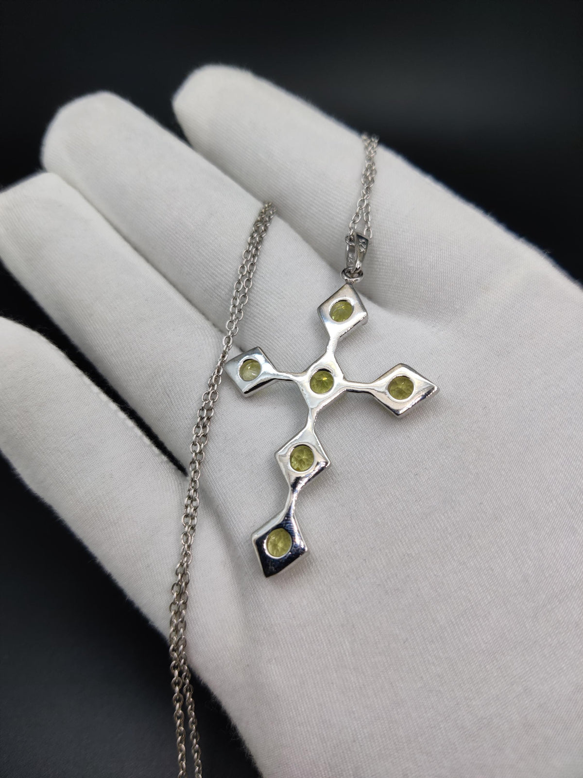 Lemon Topaz Sterling Silver Cross Pendant Necklace - November Birthstone