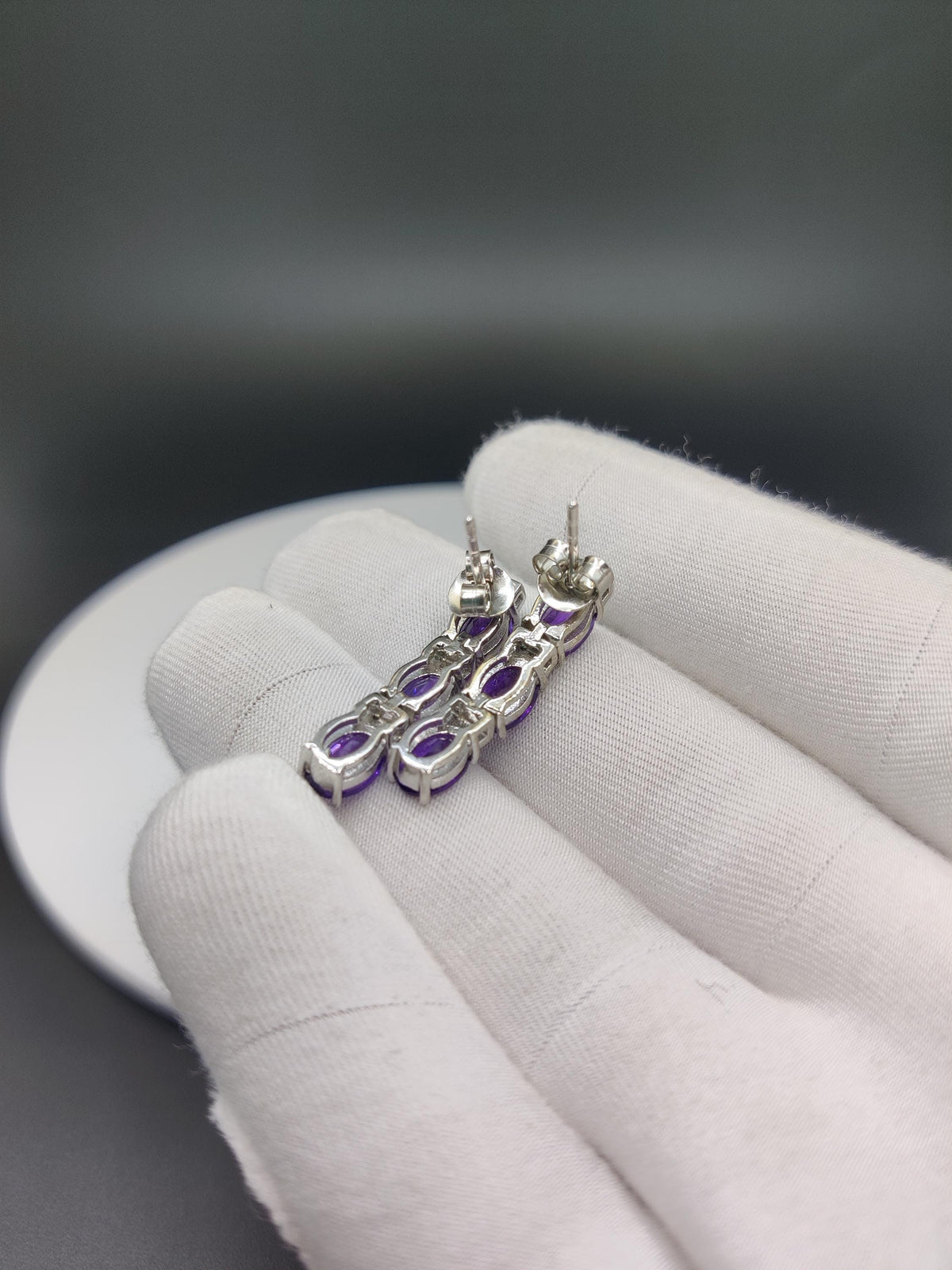 Amethyst Sterling Silver Necklace With Earring Set, Handmade Gemstone Necklace Gifts For Her