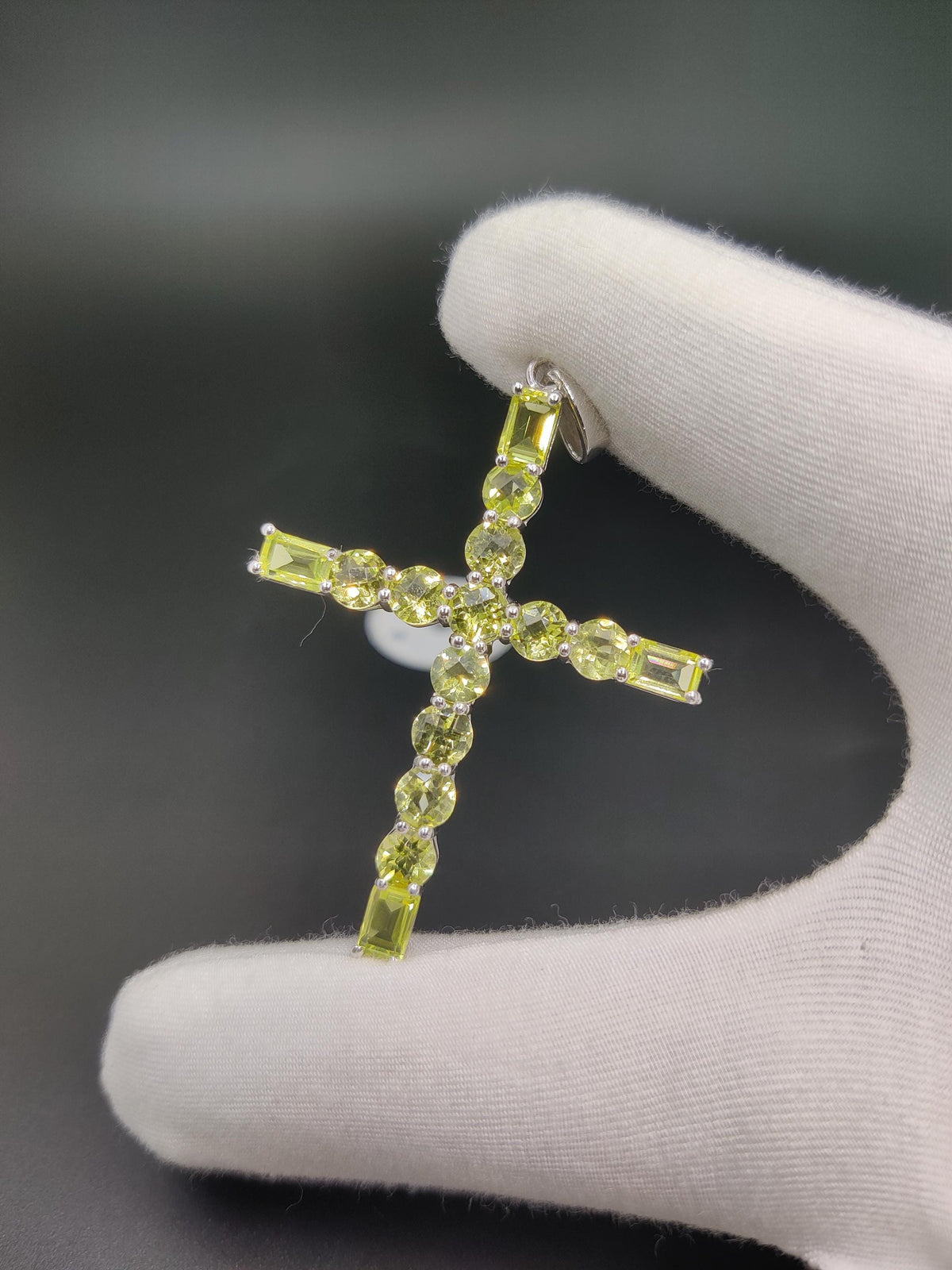 Lemon Topaz Sterling Silver Cross Pendant - November Birthstone