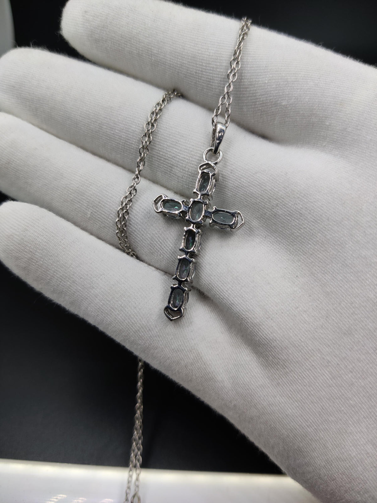 Mystic Topaz Holy Cross Pendant, Sterling Silver Cross Necklace For Christmas