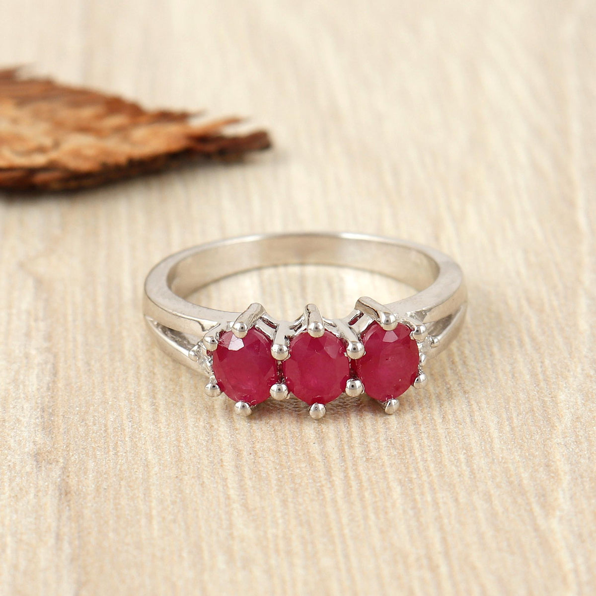 Oval Ruby Ring: Handmade 925 Sterling Silver July Birthstone