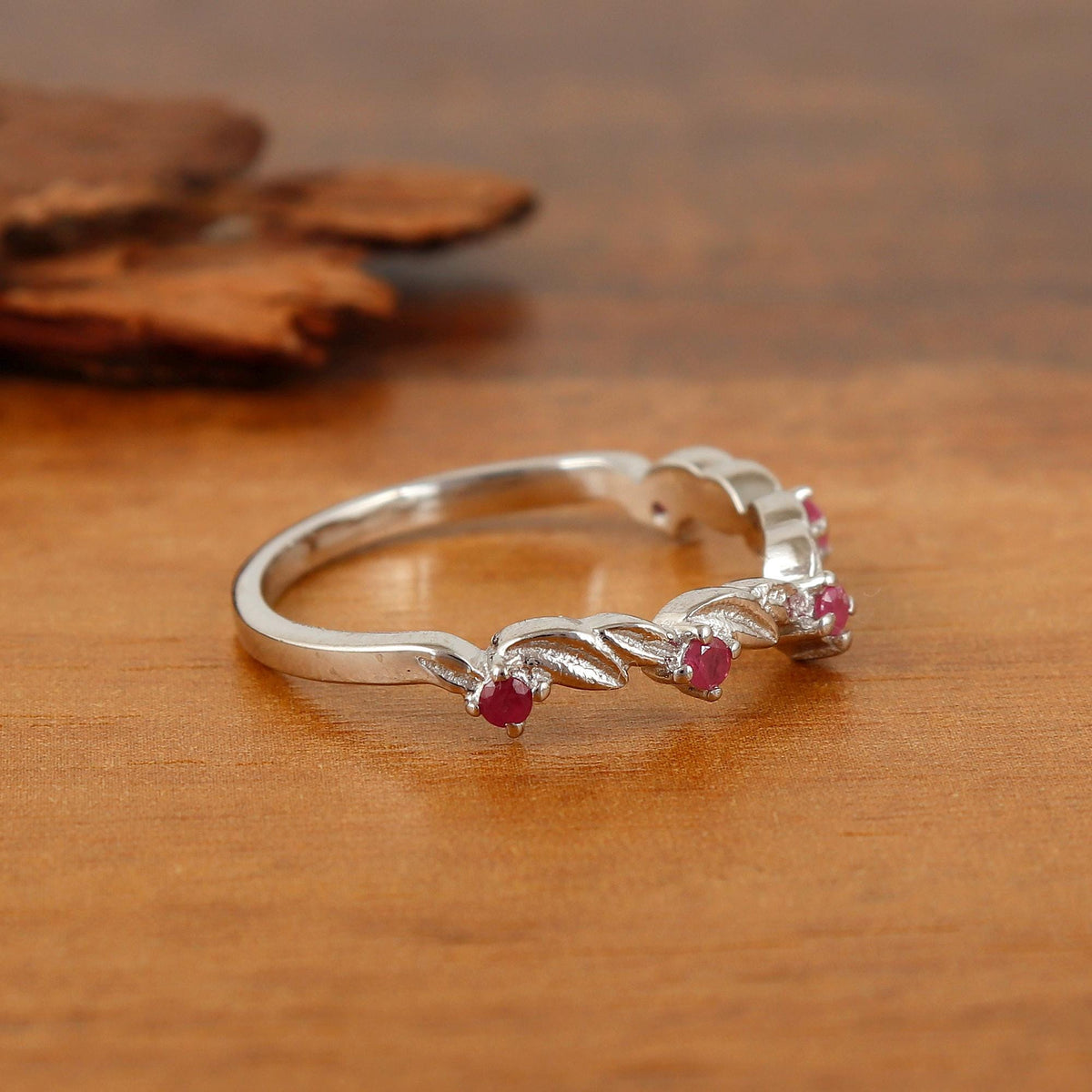 Natural Ruby Ring-925 Sterling Silver-July Birthstone -Ruby Stackable Jewelry-Anniversary Gift