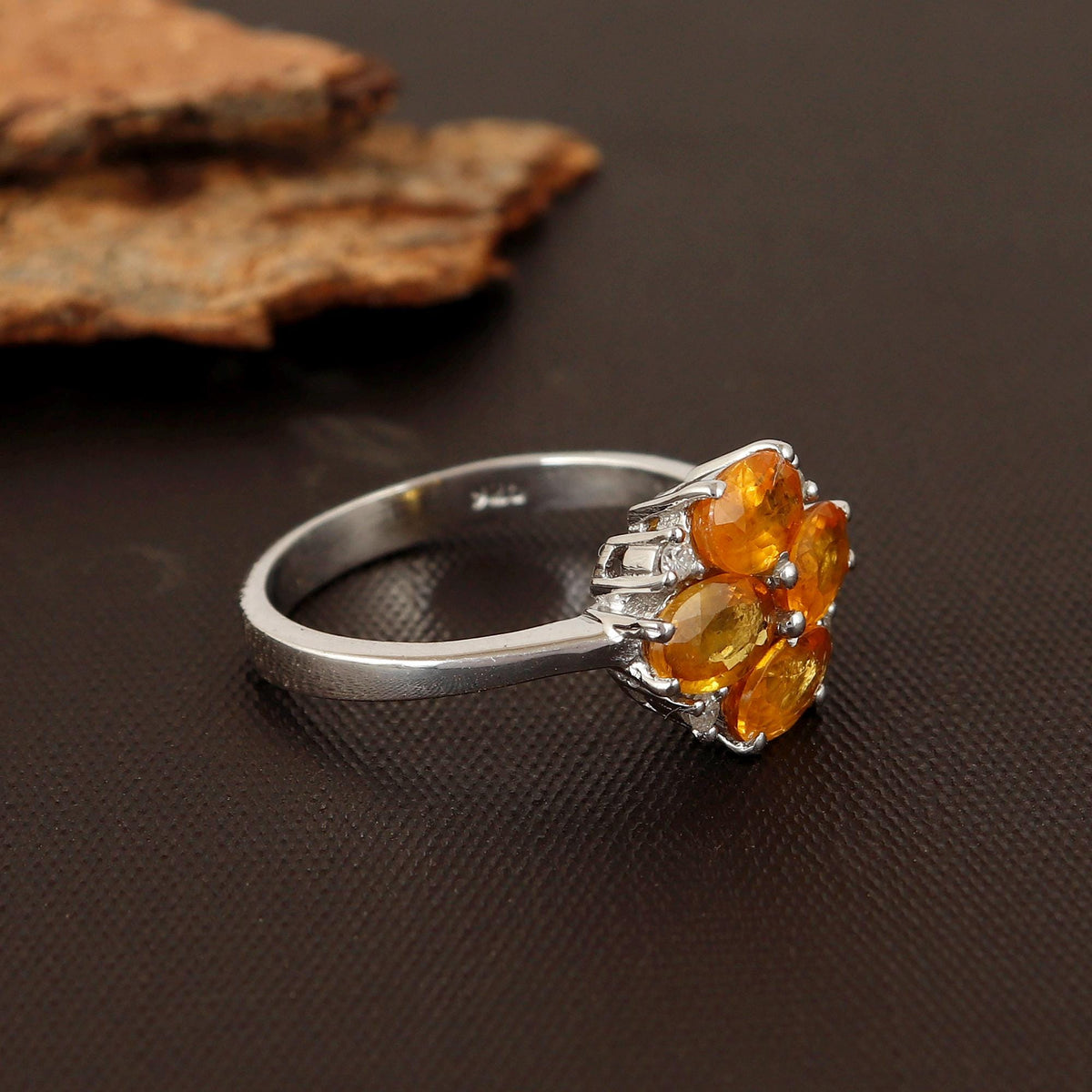 Oval Yellow Sapphire Ring: Sterling Silver September Birthstone