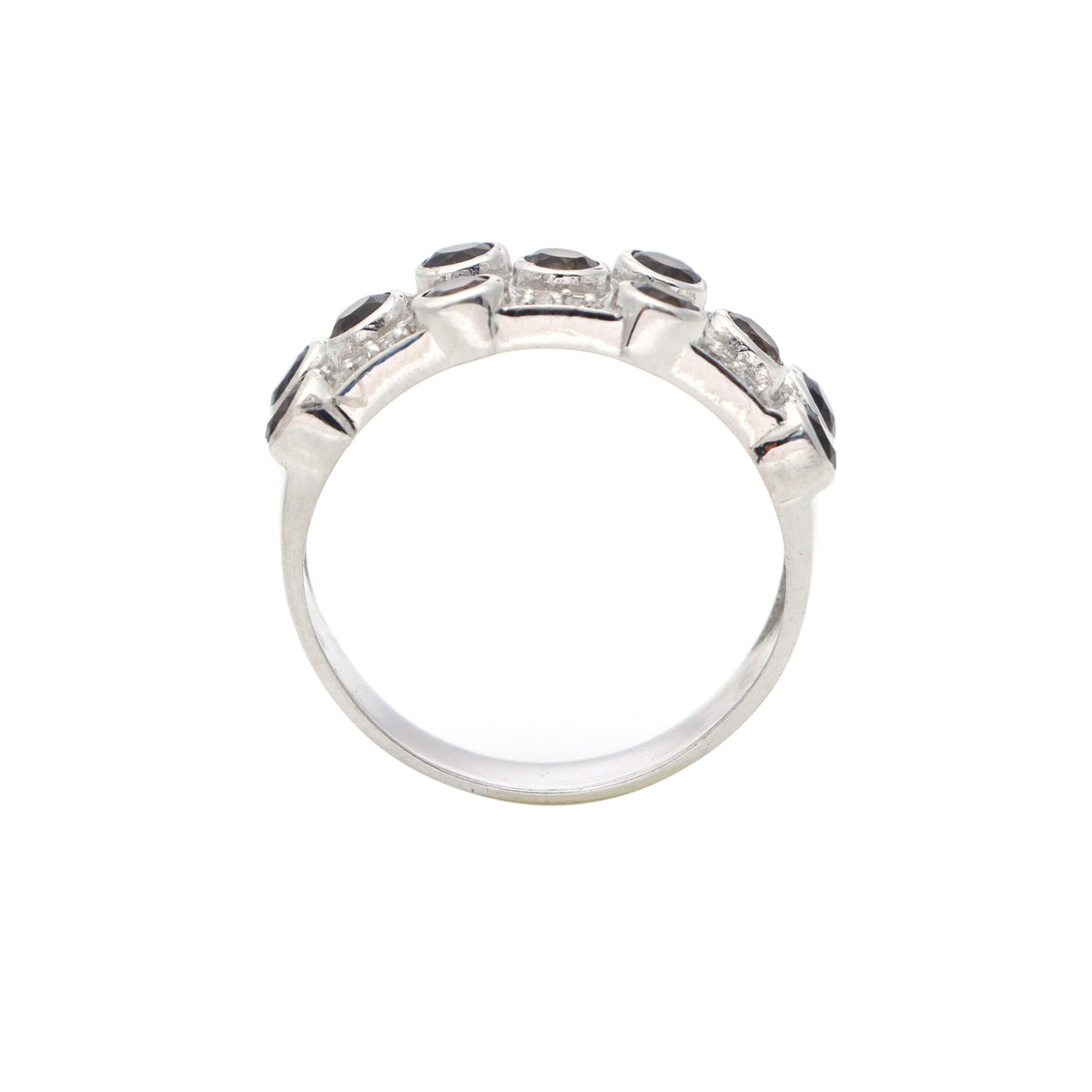 Natural Smoky Quartz Ring, Sterling Silver Engagement Ring (June Birthstone)