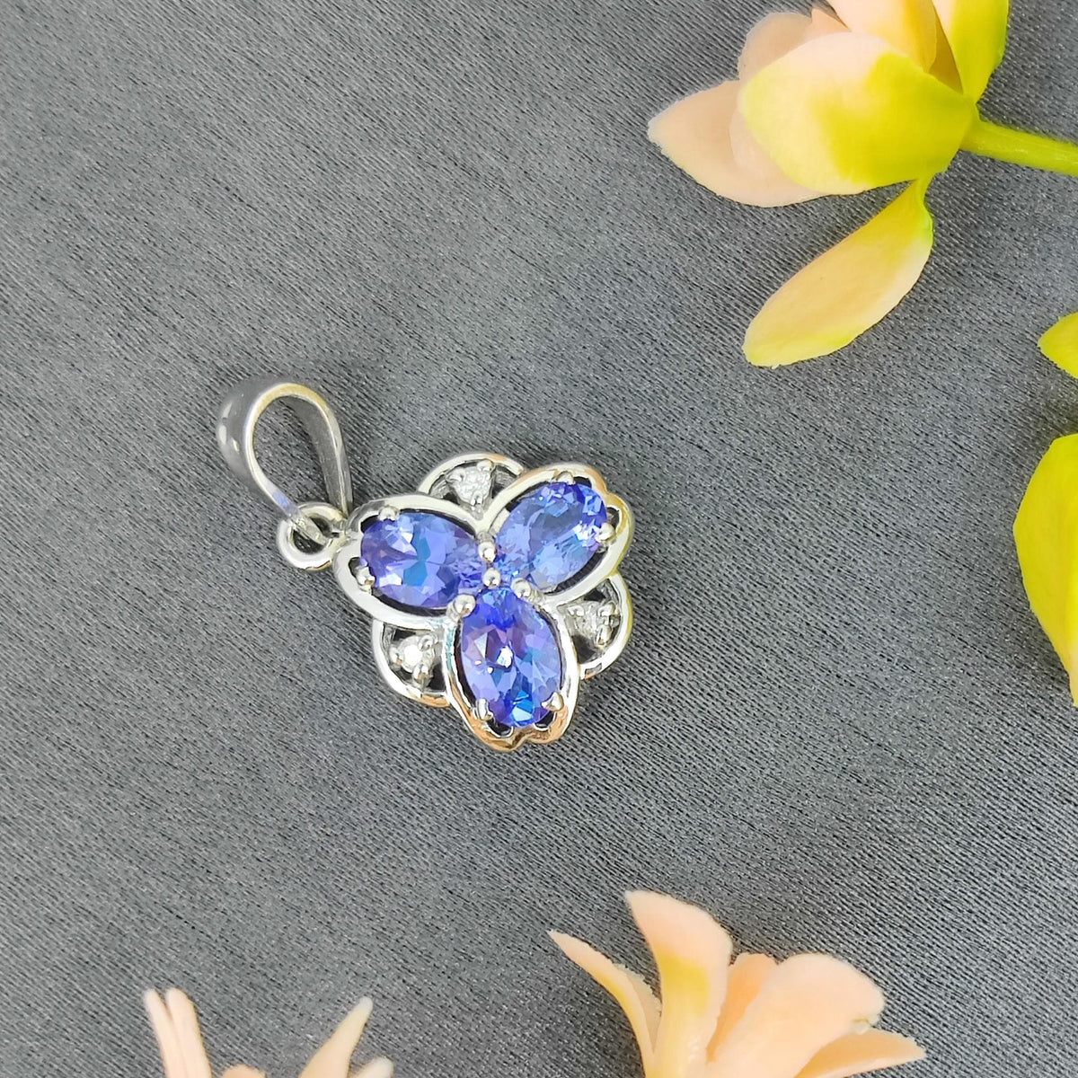 Natural Tanzanite Pendant Sterling Silver December Birthstone