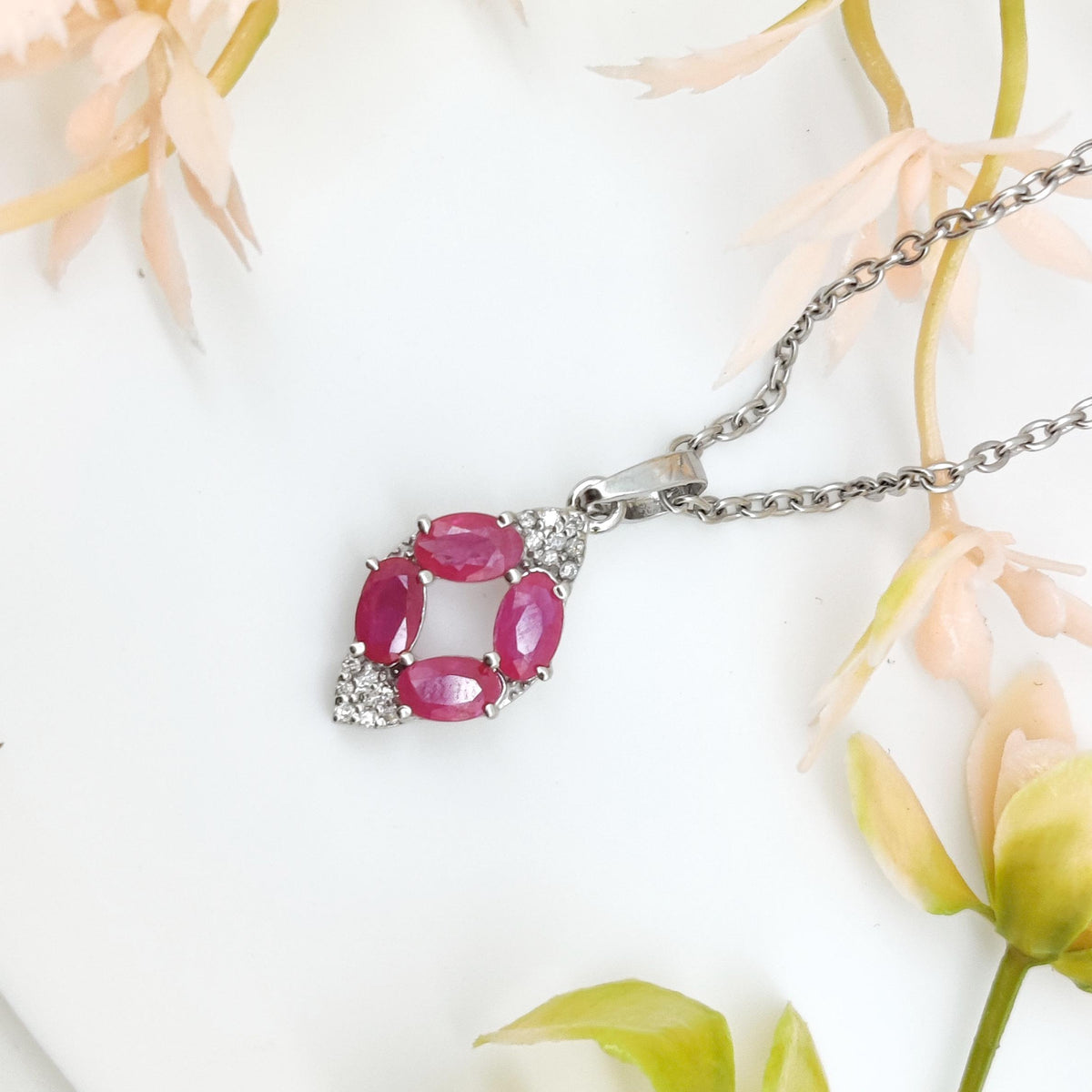 Natural Ruby Pendant-July Birthstone-925 Sterling Silver Jewelry-Gift for Anniversary