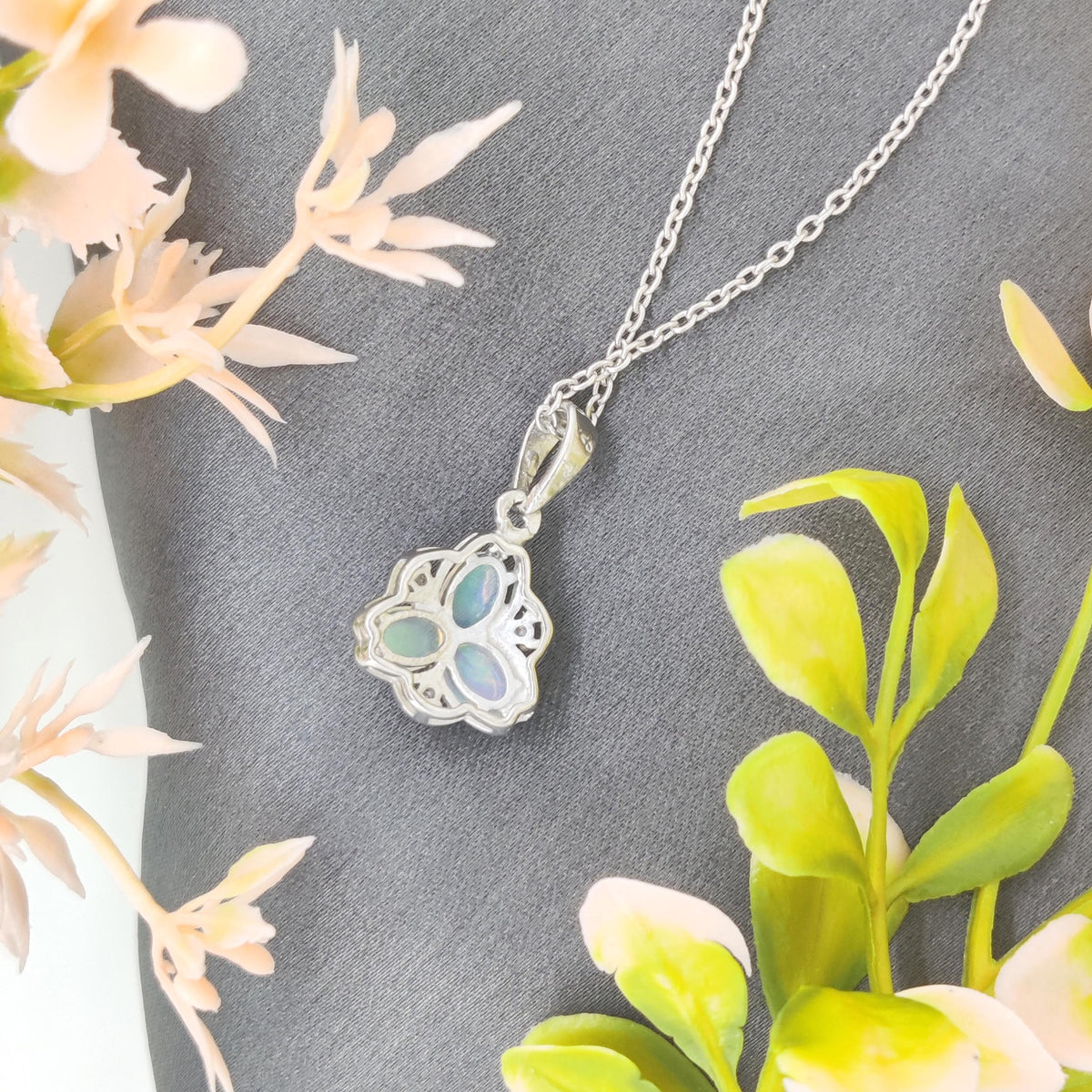 Natural Opal Pendant-October Birthstone-925 Sterling Silver