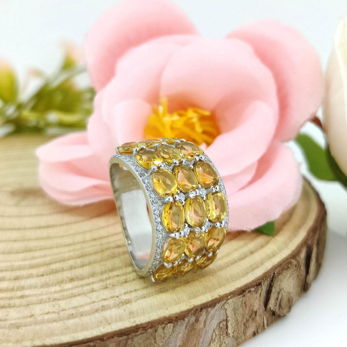 Oval Citrine Sterling Silver Ring: November Birthstone Jewelry