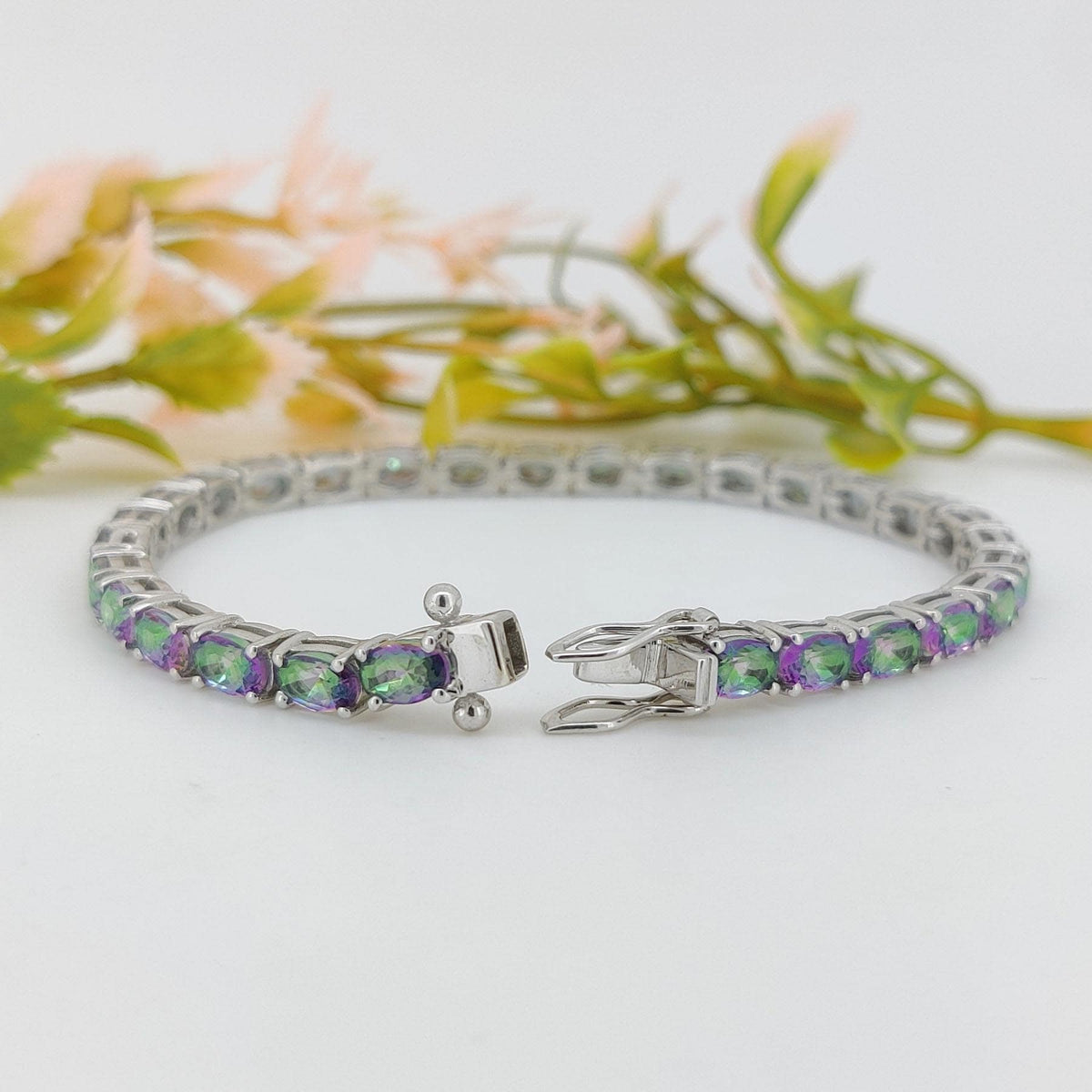 Mystic Topaz Tennis Bracelet: Sterling Silver November Birthstone Jewelry