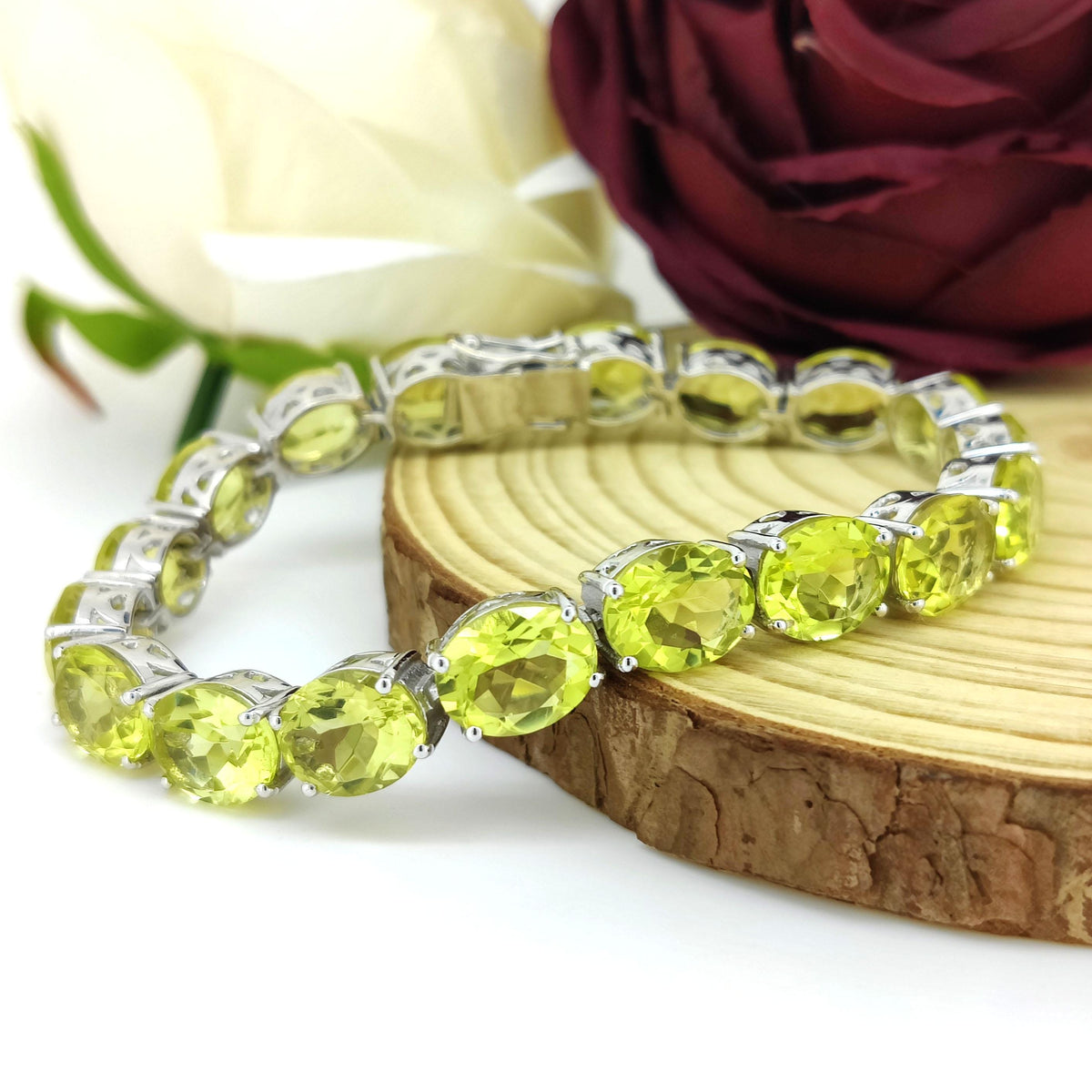 Natural Lemon Topaz Tennis Bracelet-925 Sterling Silver Jewelry-10x8mm Gemstone Bracelet-November Birthstone Jewelry-Lemon Topaz Jewelry