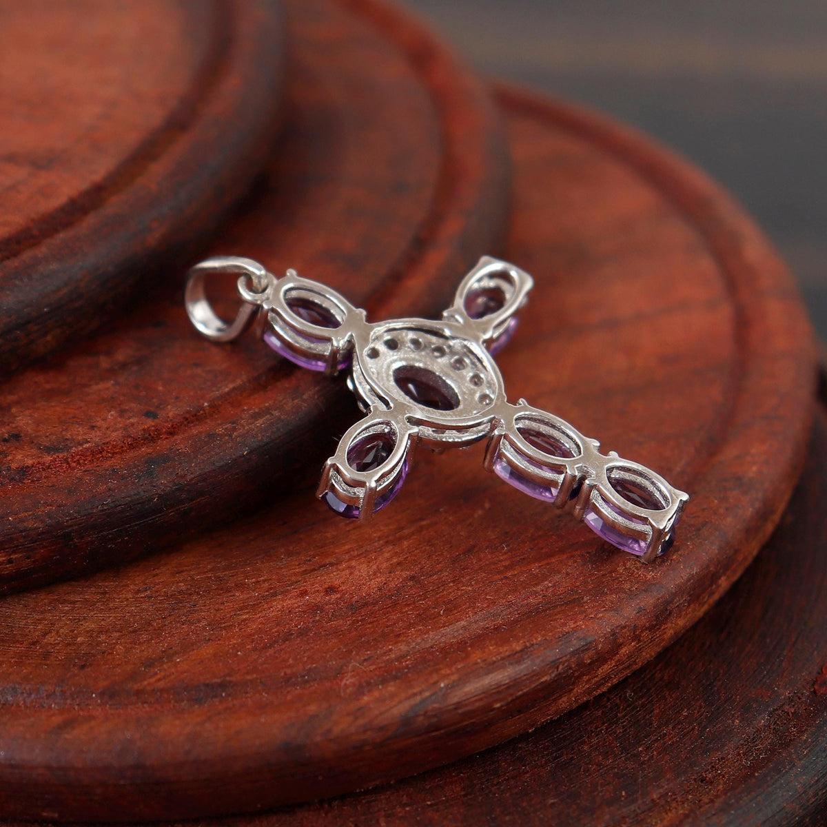 Amethyst Cross Pendant: Sterling Silver, Holy Cross, Unique Gifts Christmas