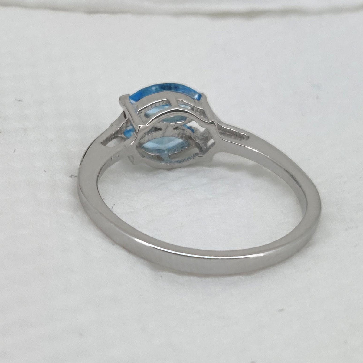 Natural Blue Topaz Ring: Sterling Silver Gemstone Ring, December Birthstone Gift