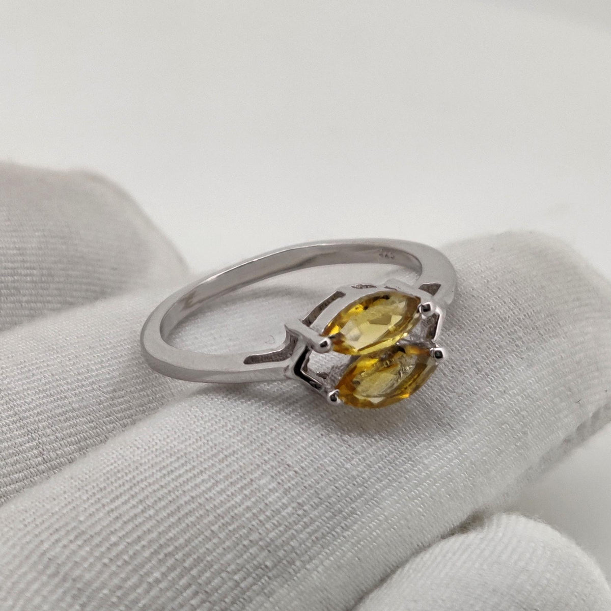 Natural Citrine Ring: Silver Handmade Statement Ring, Yellow Gemstone