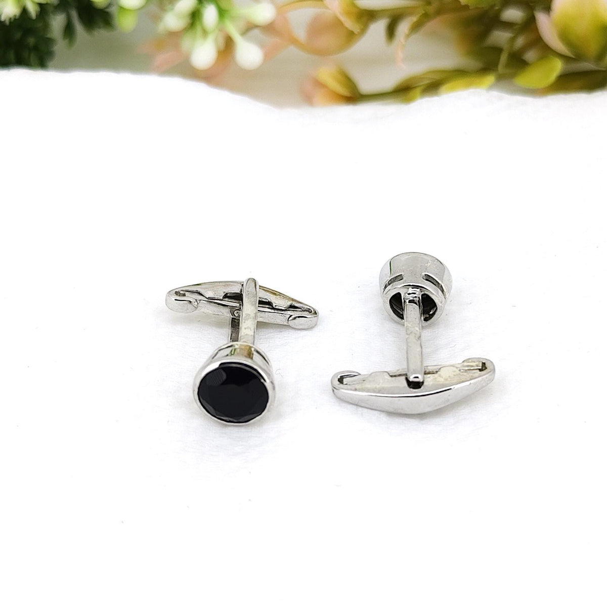 Handmade Black Onyx Sterling Silver Cufflinks, Men's Wedding Accessories, Groomsman Gift