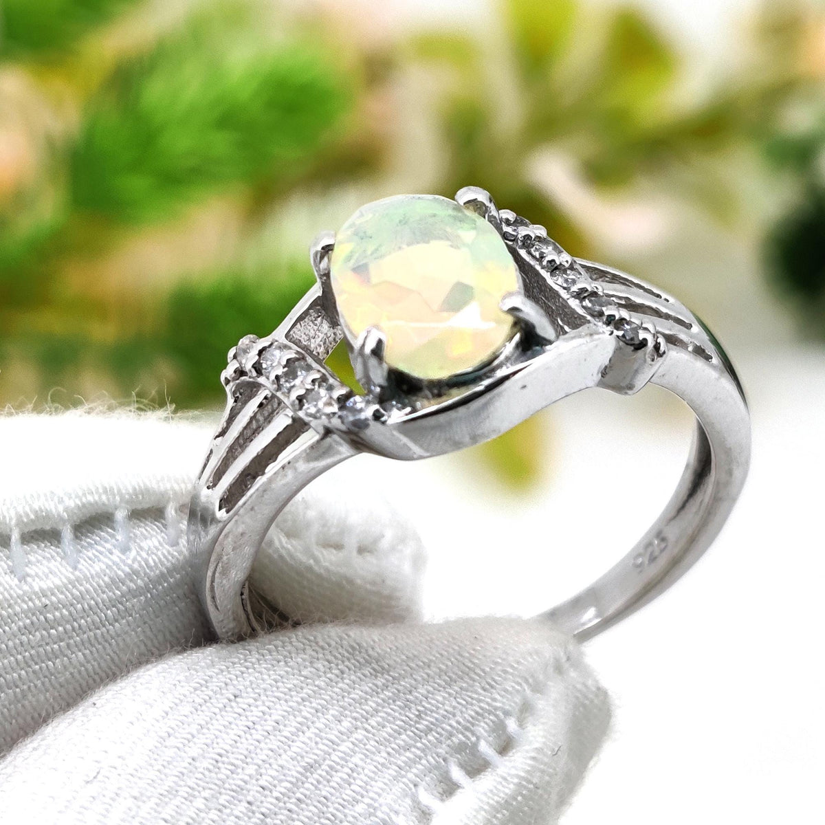 Handmade Ethiopian Opal Ring: Sterling Silver - Minimalist Artisan Gemstone Jewelry