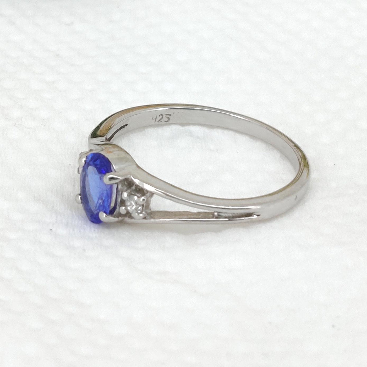 Tanzanite Silver Ring, Natural Blue Gemstone Ring, Handmade December Birthstone Gift for Her