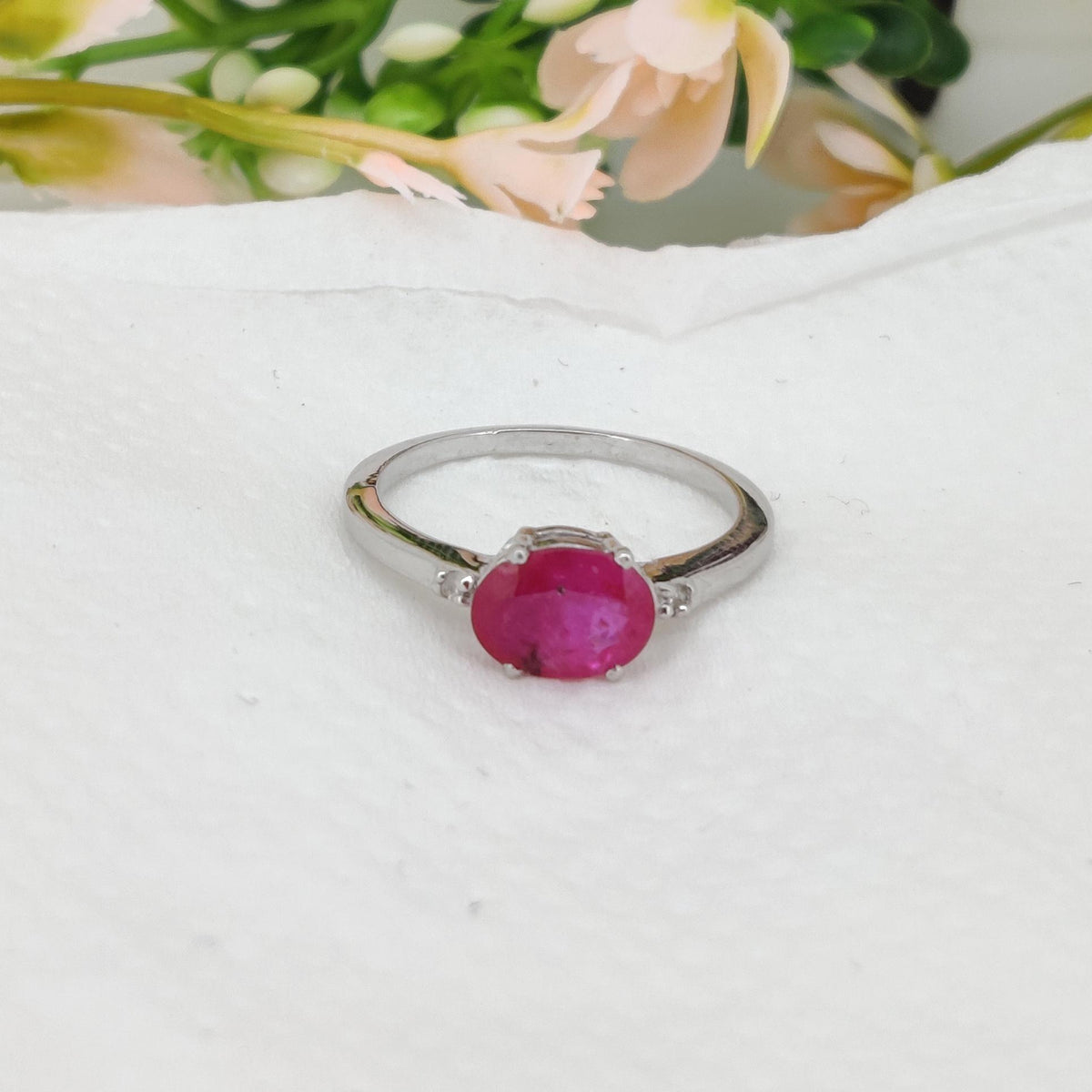 Natural Ruby Statement Ring, Handmade Silver Jewelry, July Birthstone Gift for Her