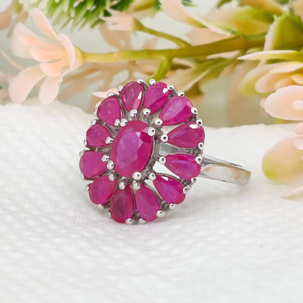 Handmade Natural Ruby Ring, 925 Sterling Silver Gemstone, Oval Ruby Jewelry, Gifts For Her