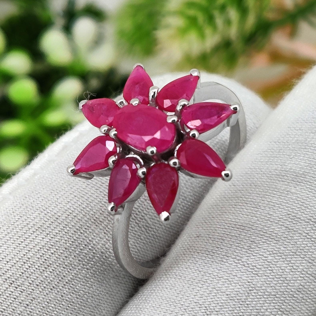 Handmade Natural Ruby Ring, 925 Sterling Silver, July Birthstone Statement Band, Ruby Jewelry