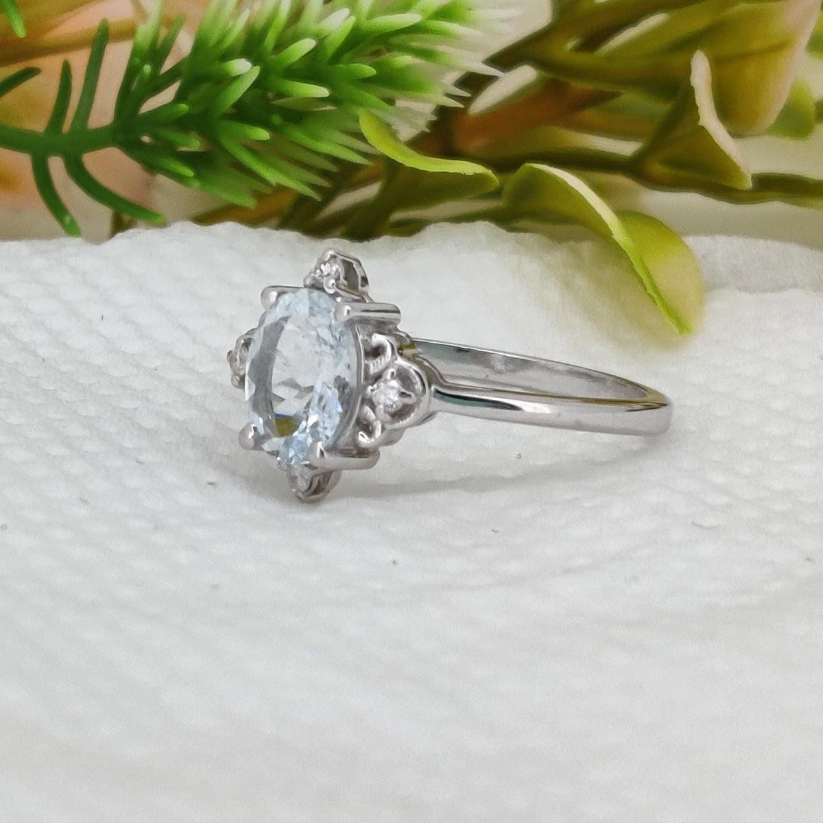 Natural Aquamarine Ring 925 Sterling Silver Handmade Jewelry Birthstone Gifts For Her