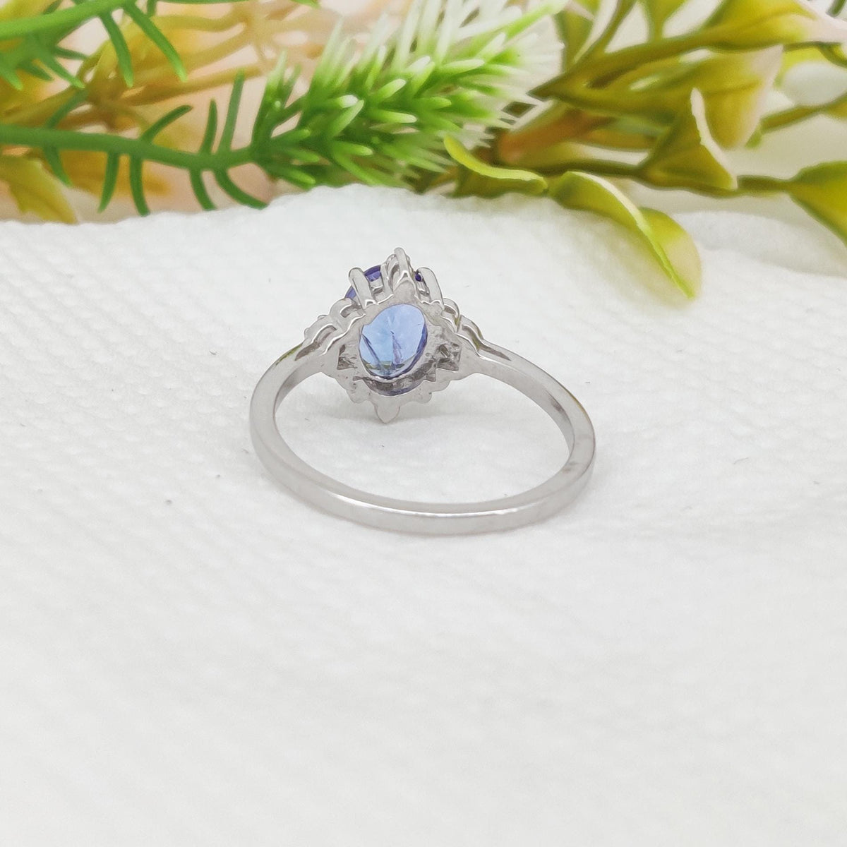 Oval Tanzanite Ring, Sterling Silver Solitaire, Natural December Birthstone, Boho Style
