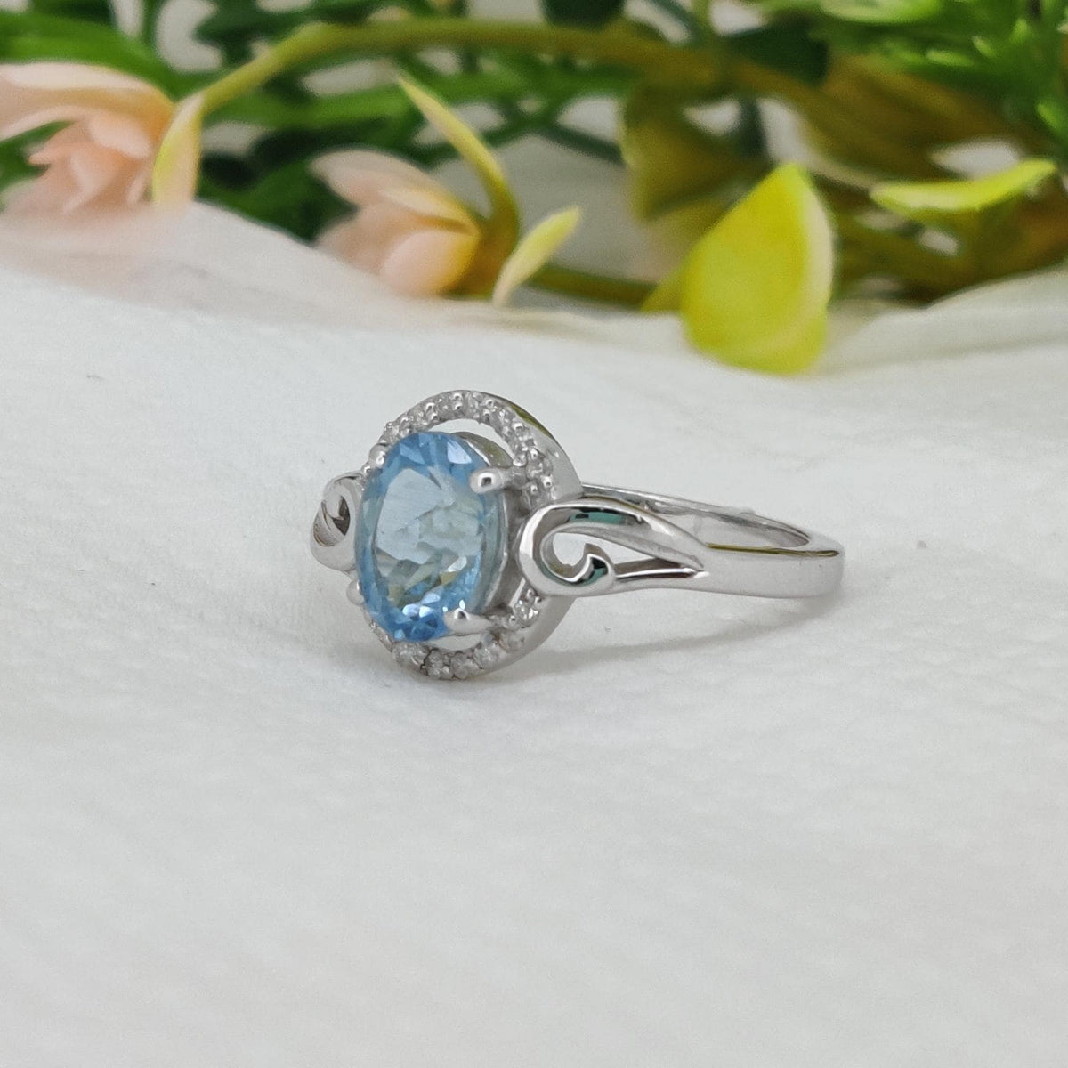 Aquamarine Sterling Silver Ring Blue Gemstone Stacking Band, Aquamarine Jewelry, March Birthstone Gift