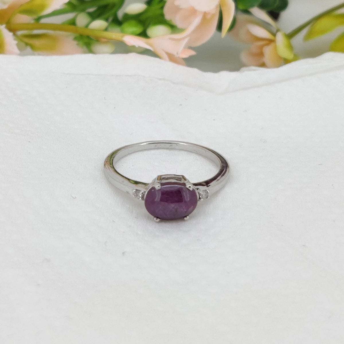 Handmade Star Ruby Cluster Ring | Boho Statement Jewelry | Anniversary Gift