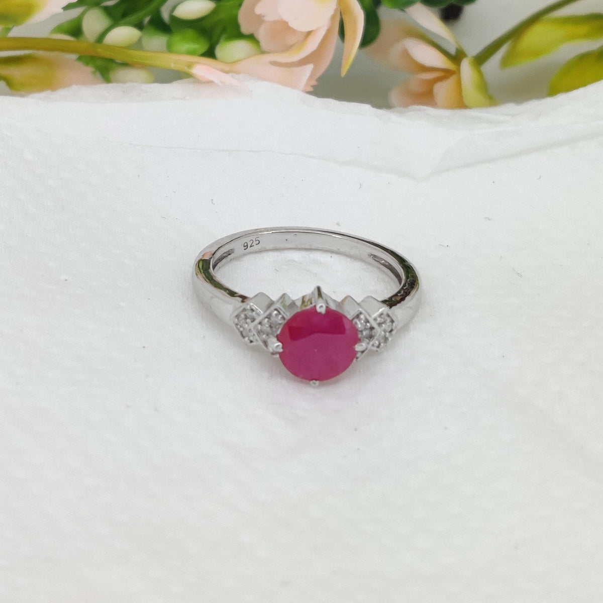 Natural Ruby Ring, 925 Sterling Silver, Handmade July Birthstone Jewelry, Anniversary Gift for Her
