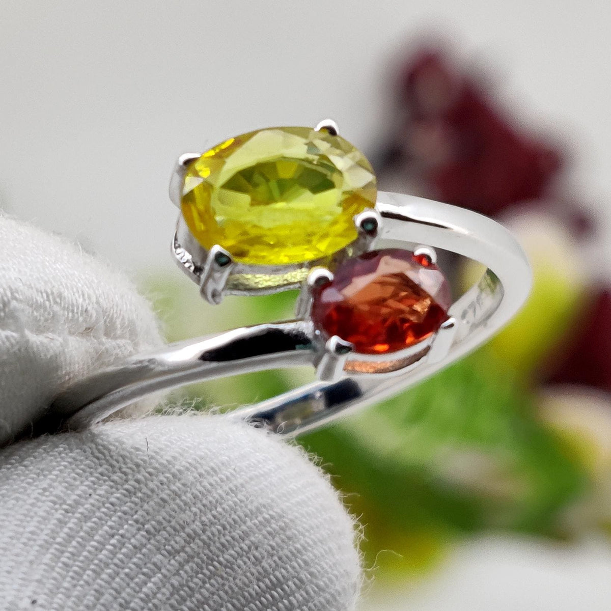 Multi Sapphire Sterling Silver Ring, Sapphire Jewelry, September Birthstone, Gifts For Her