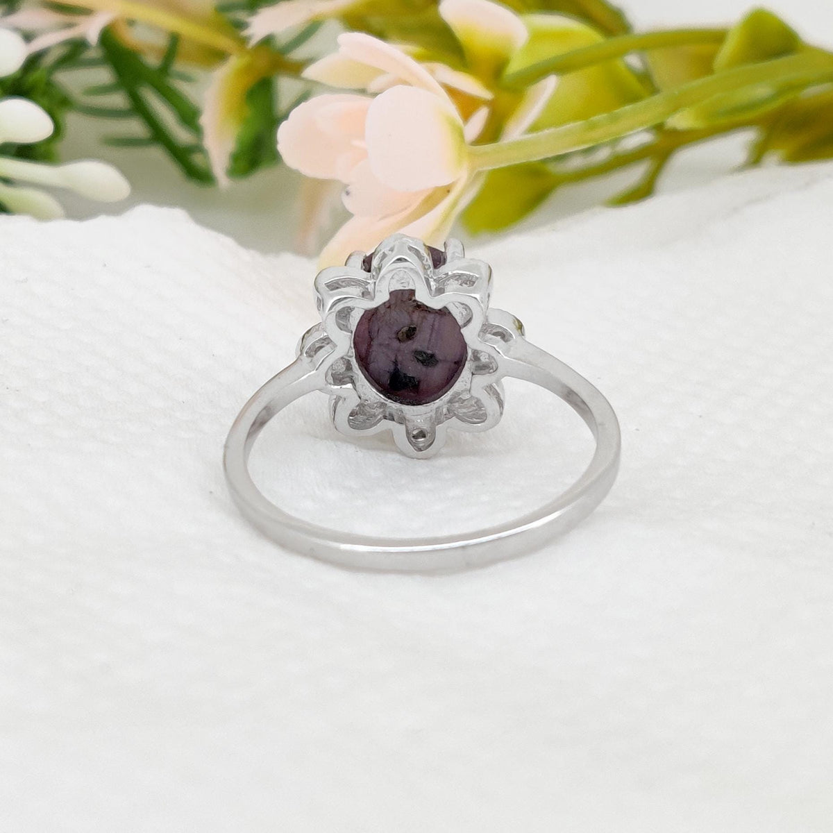 Star Ruby Ring, 925 Sterling Silver, Handmade Stacking Band, Star Jewelry