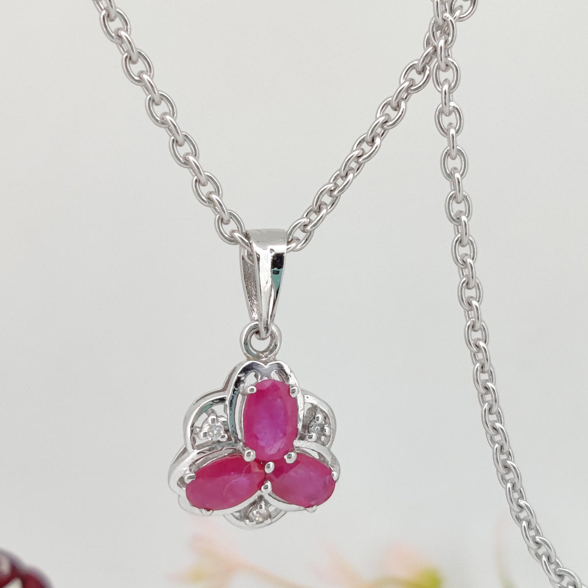 Oval Ruby Gemstone Pendant, Ruby Sterling Silver Necklace, July Birthstone, Anniversary Gifts For Women