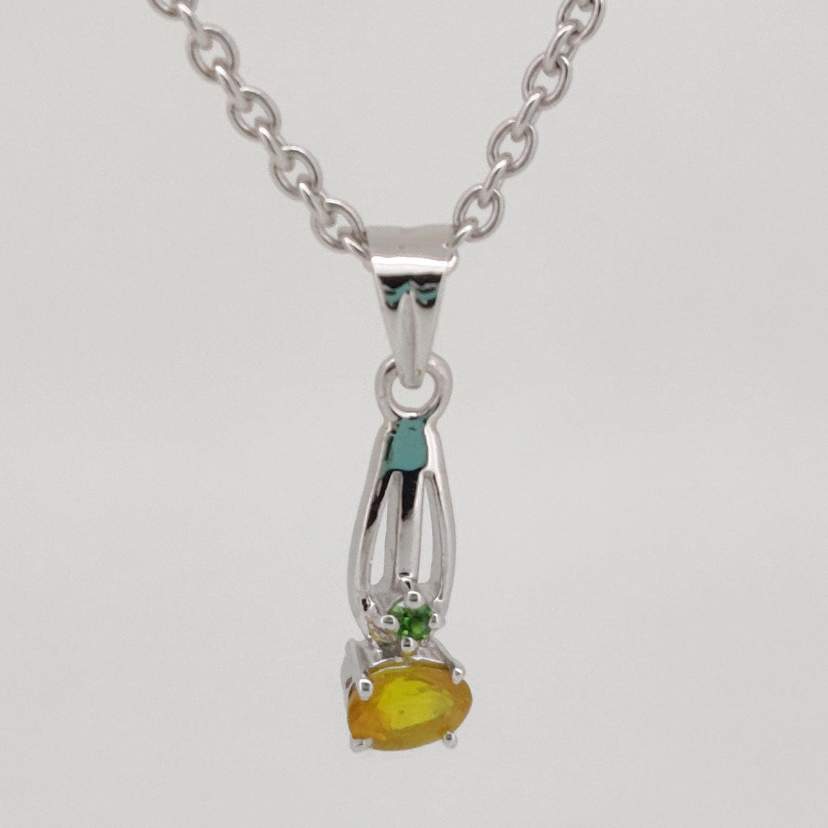 Natural Yellow Sapphire Pendant, Sterling Silver Necklace, Sapphire Jewelry, September Birthstone, Anniversary Gift
