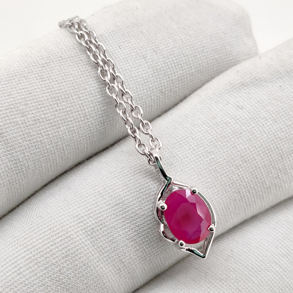 Handmade Ruby Pendant, Sterling Silver Ruby Jewelry, July Birthstone, Women's Gifts For Her