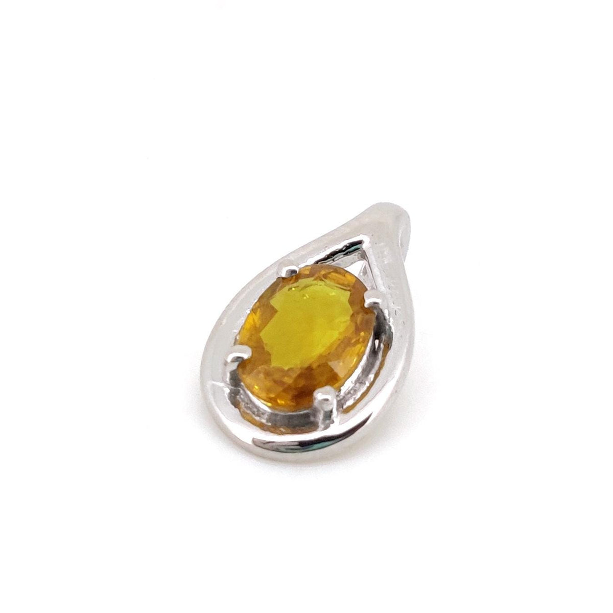 Handmade Sapphire Pendant Sterling Silver, Yellow Stone Necklace, September Birthstone Jewelry